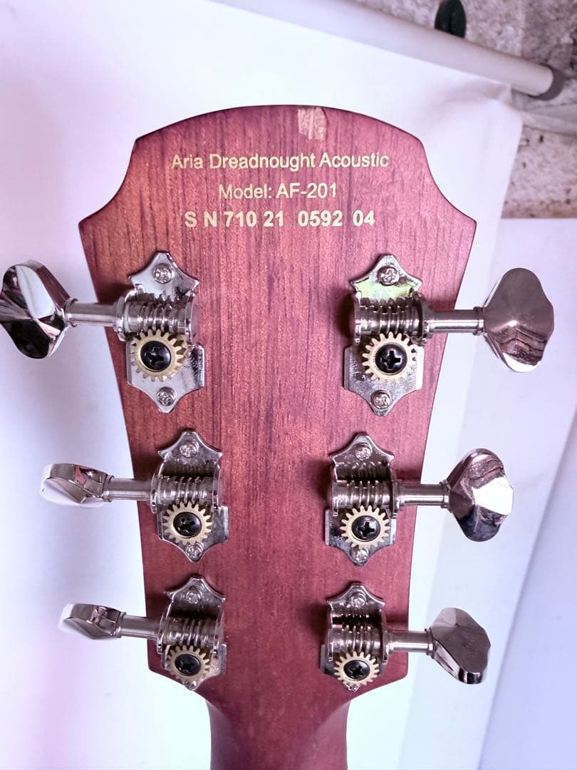 超美品 Aria AF-201 アコースティックギター 新品付属品多数 ケース付