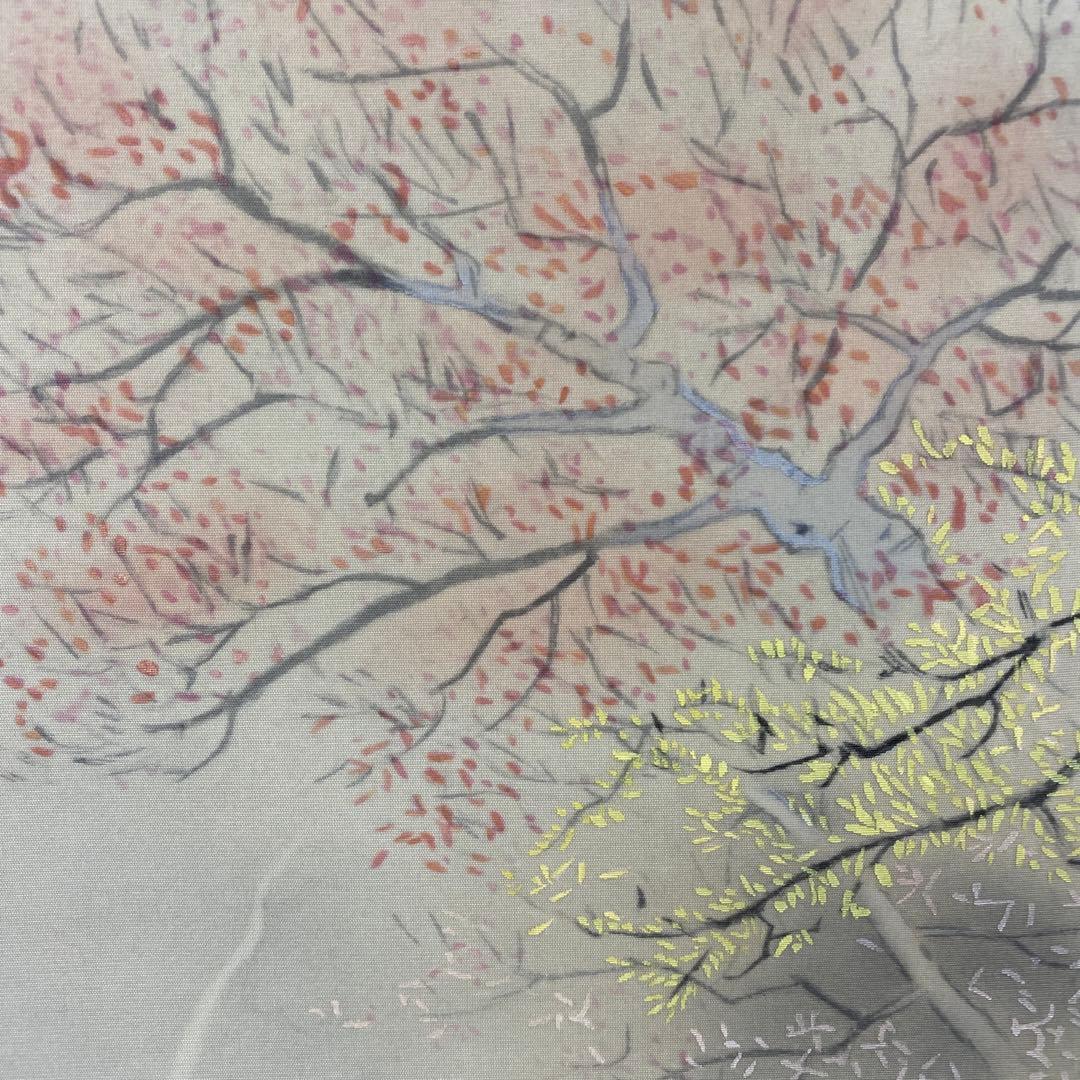 美品 掛け軸 堂本印象筆「中山七里」名画 印刷 岐阜県 景勝地