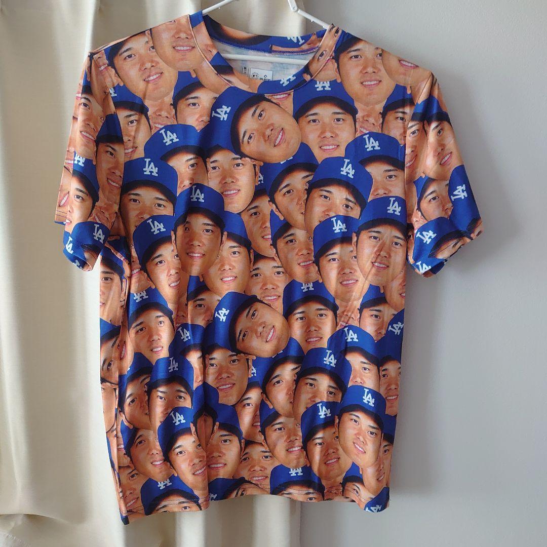 FOCO 大谷翔平 ドジャース Tシャツ XL 青 新品 未使用 顔だらけ 2枚
