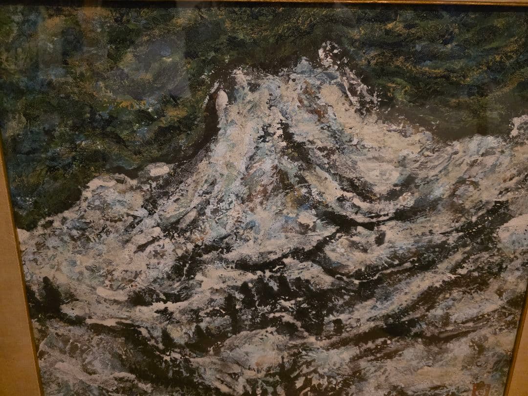 長崎莫人 肉筆真筆 一点物 水墨画 10号　山の風景画 油彩 絵　夜景