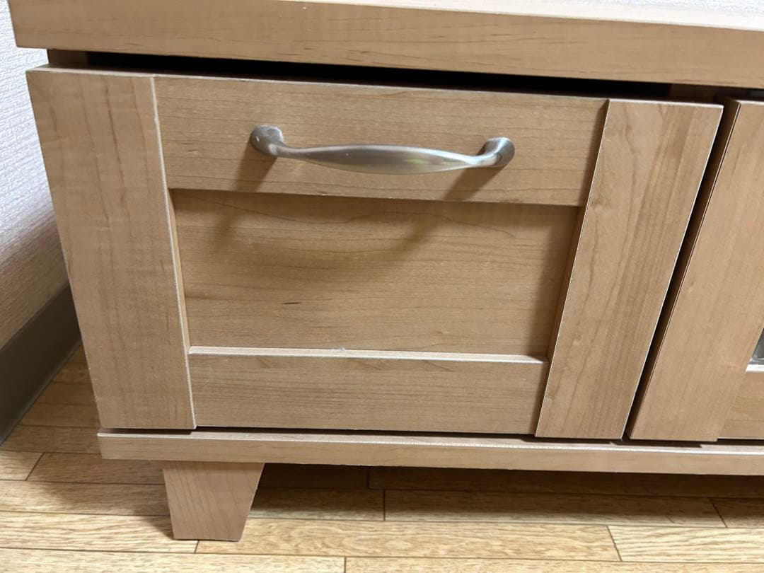 ナチュラルウッド テレビ台 引き出し付き