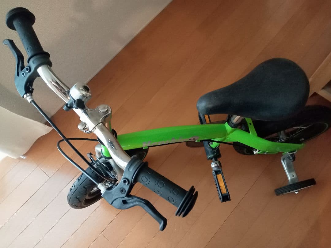 へんしんバイク 補助輪 ライトグリーン サイドスタンド 自転車 サイクル 子供用