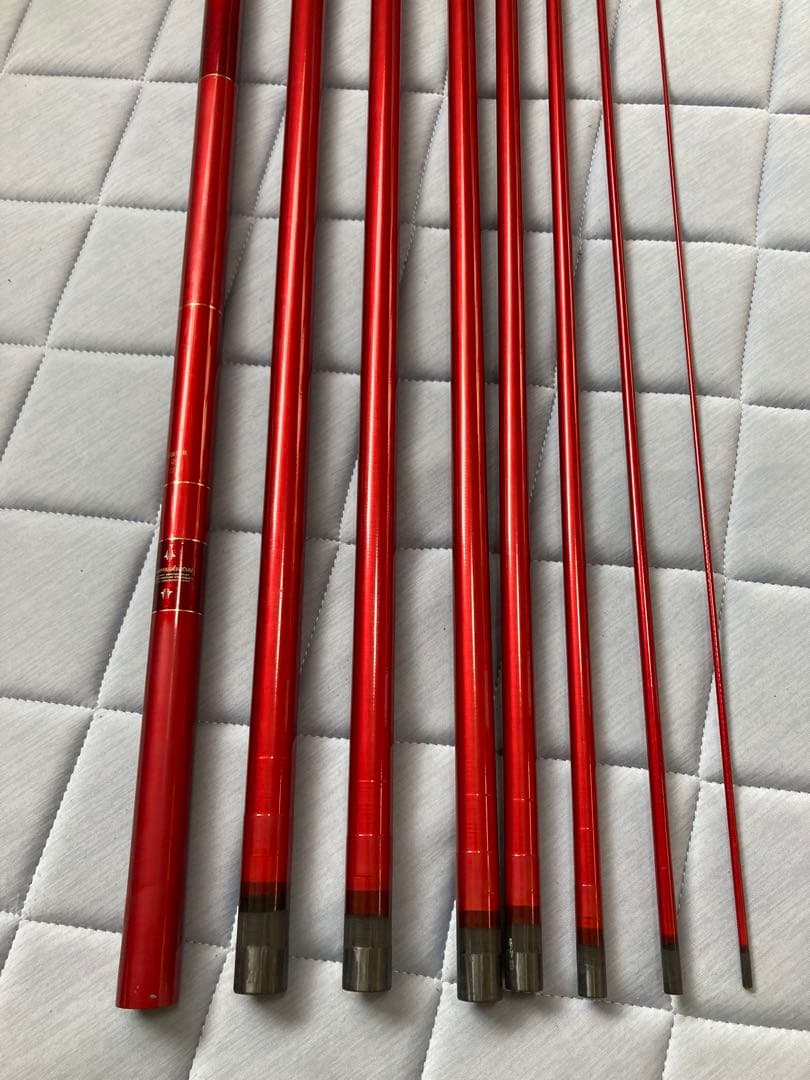 割れアリ がま鮎 POWER SPECIAL II 赤 引抜早瀬9.5m 鮎竿