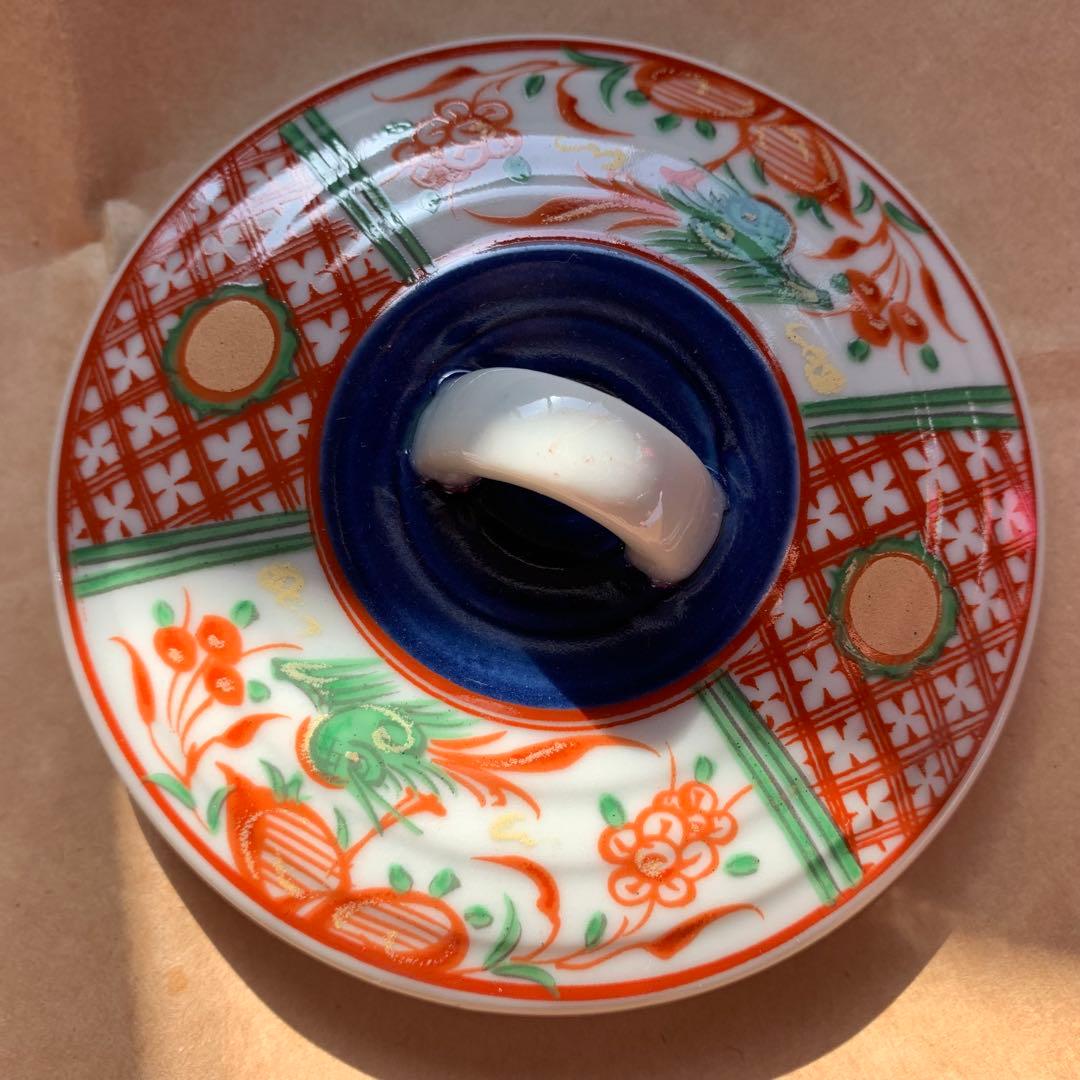 陶彩 間取赤絵 蒸茶碗揃 5個セット