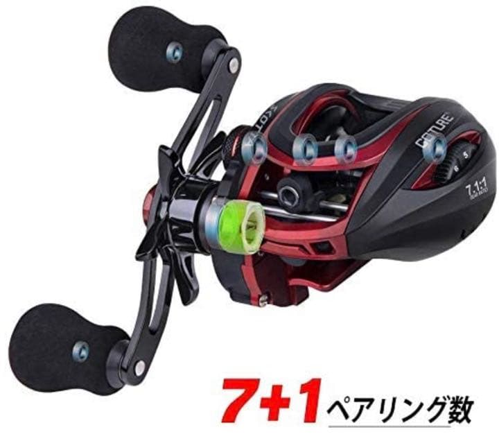 ベイトリール 海 バス釣り 左/右ハンドル 最大ドラグ力8kg ギア