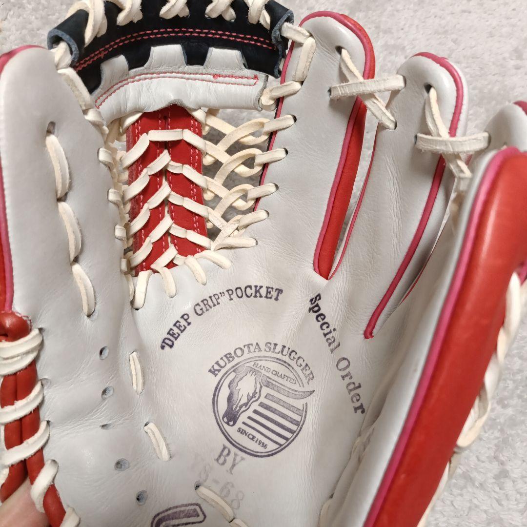 【完全オーダー品】Slugger 野球グローブ 赤/黒/白/ピンク