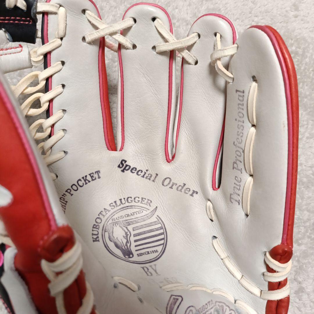 【完全オーダー品】Slugger 野球グローブ 赤/黒/白/ピンク