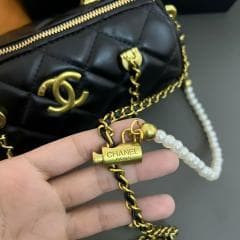 ノベルティ パール ラウンド 円柱　 ショルダーポシェット