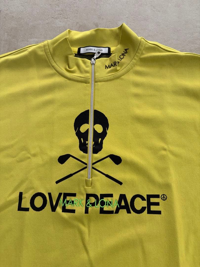 MARK & LONA LOVE PEACE ハーフジップシャツ46サイズ