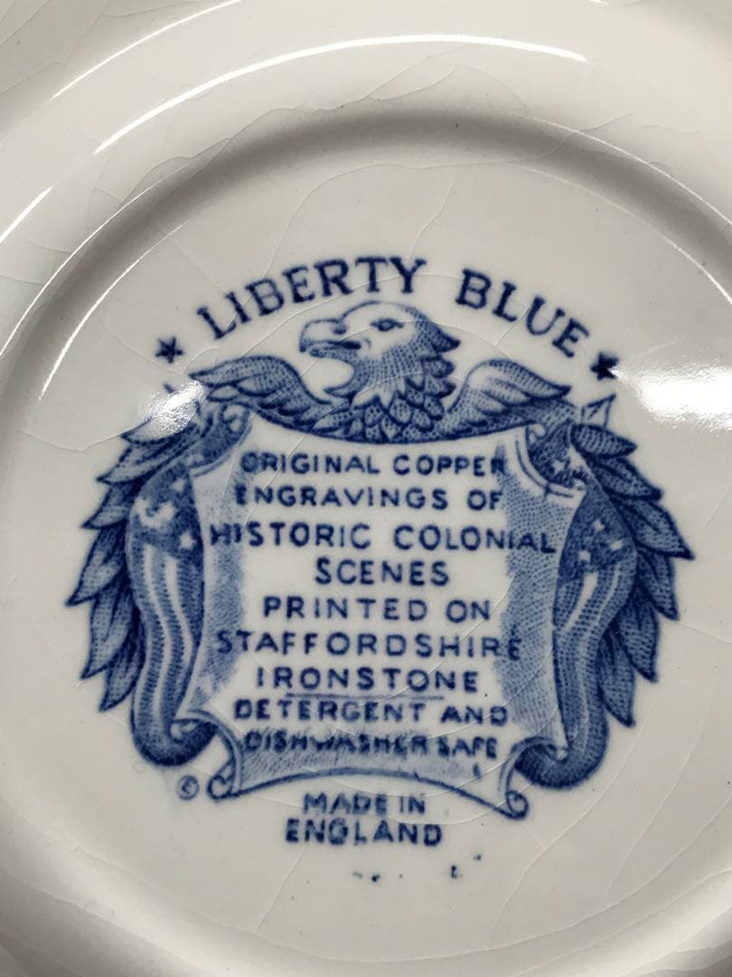 【VINTAGE】LIBERTY BLUE リバティーブルー　プレート　8P