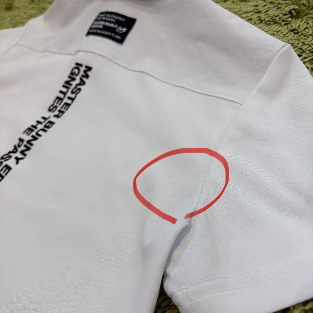 マスターバニーエディション ハーフジップtシャツ 半袖シャツ 白 ホワイト 0