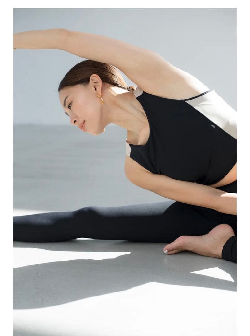 WERTHY COMBINATION LEGGINGS ブラック×ベージュ