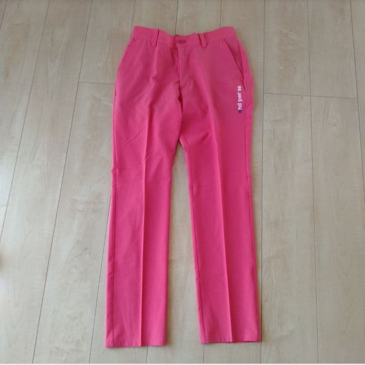 新品 アンパスィメンズ ゴルフウェア M ストレッチロングパンツ オレンジ