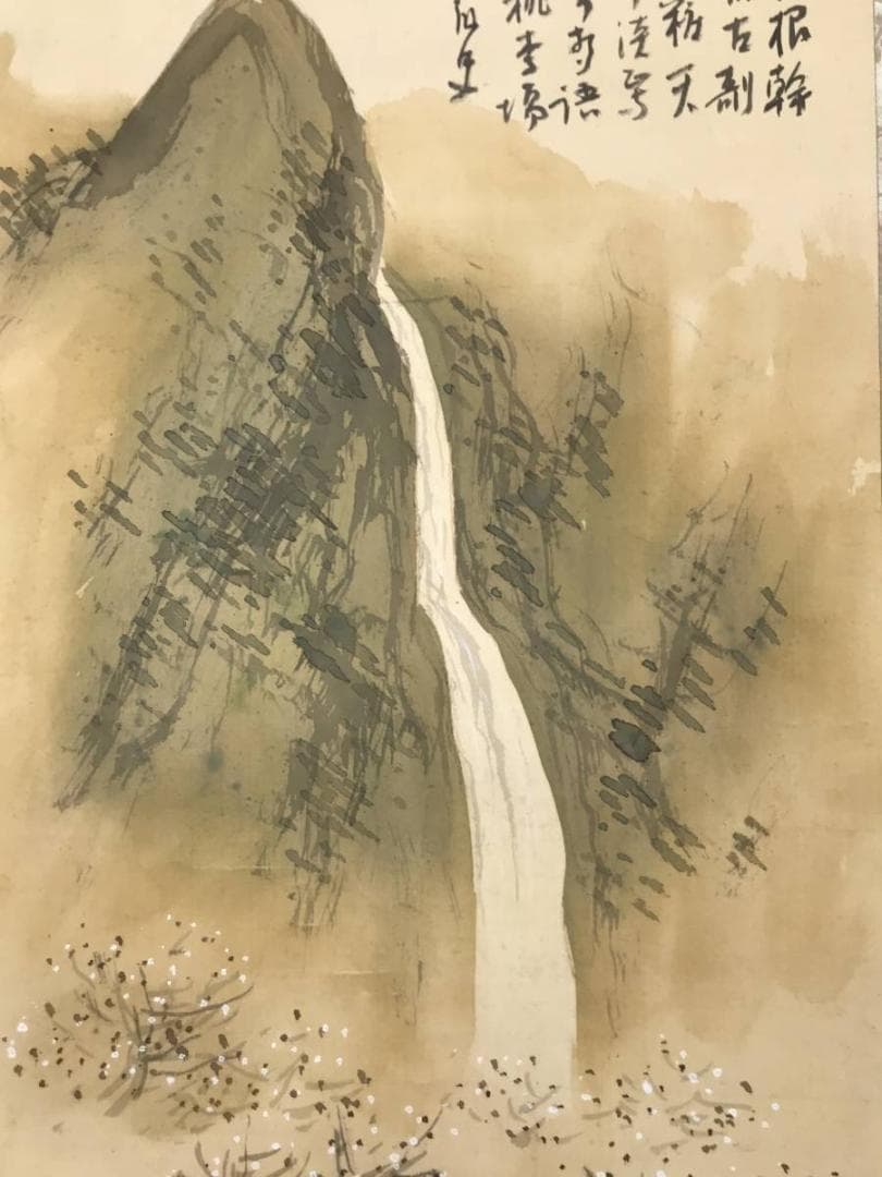 【真作】白雪/梅鶴幽居画賛/山水図/梅花人物図/掛軸/名家伝来/AC-515
