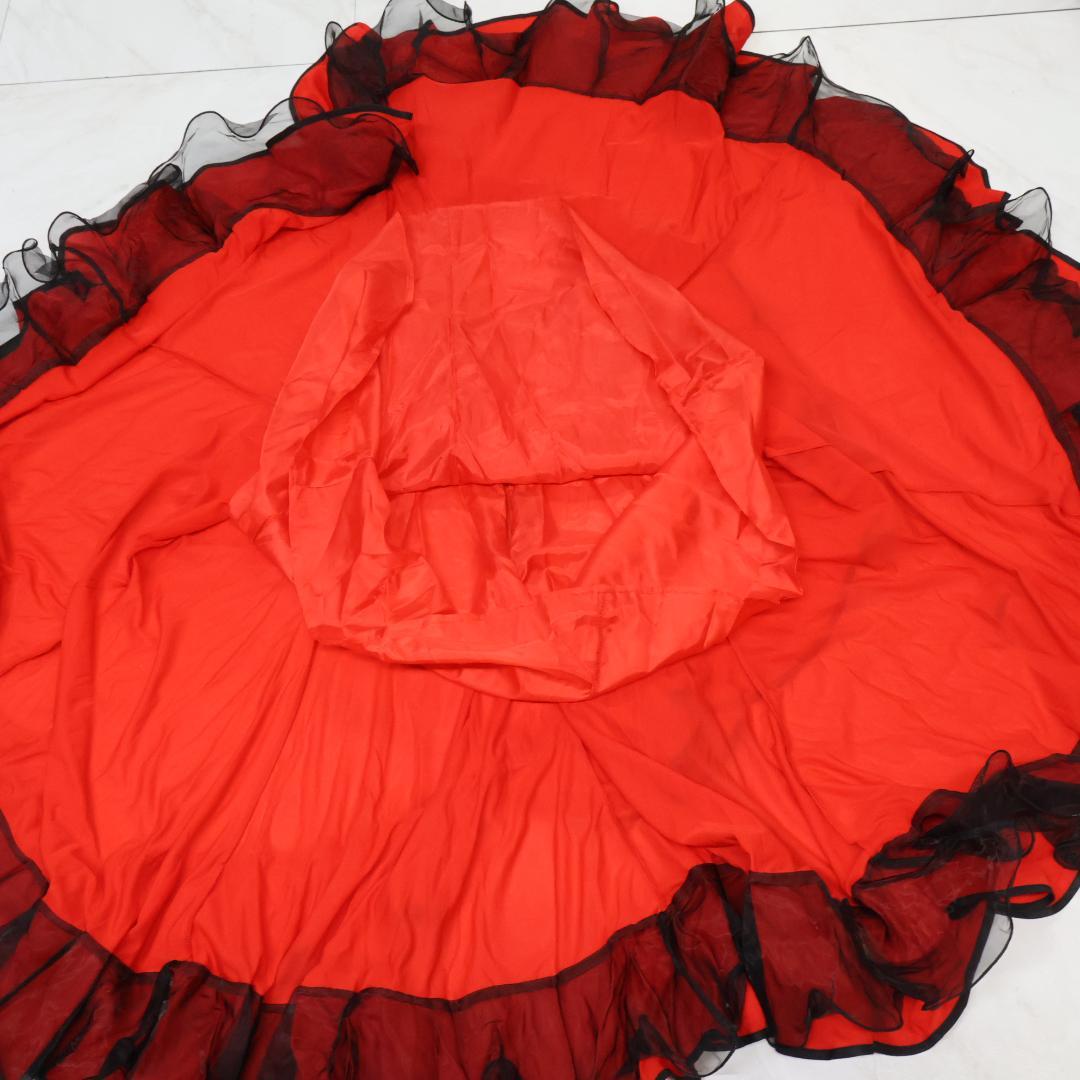 【フラメンコ衣装】レッド prima boutique ファルダ スカート 赤