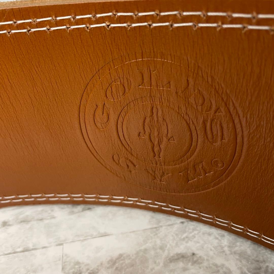 GOLD'S GYM ゴールドジム　レザーパワーベルト ブラウン　Lサイズ