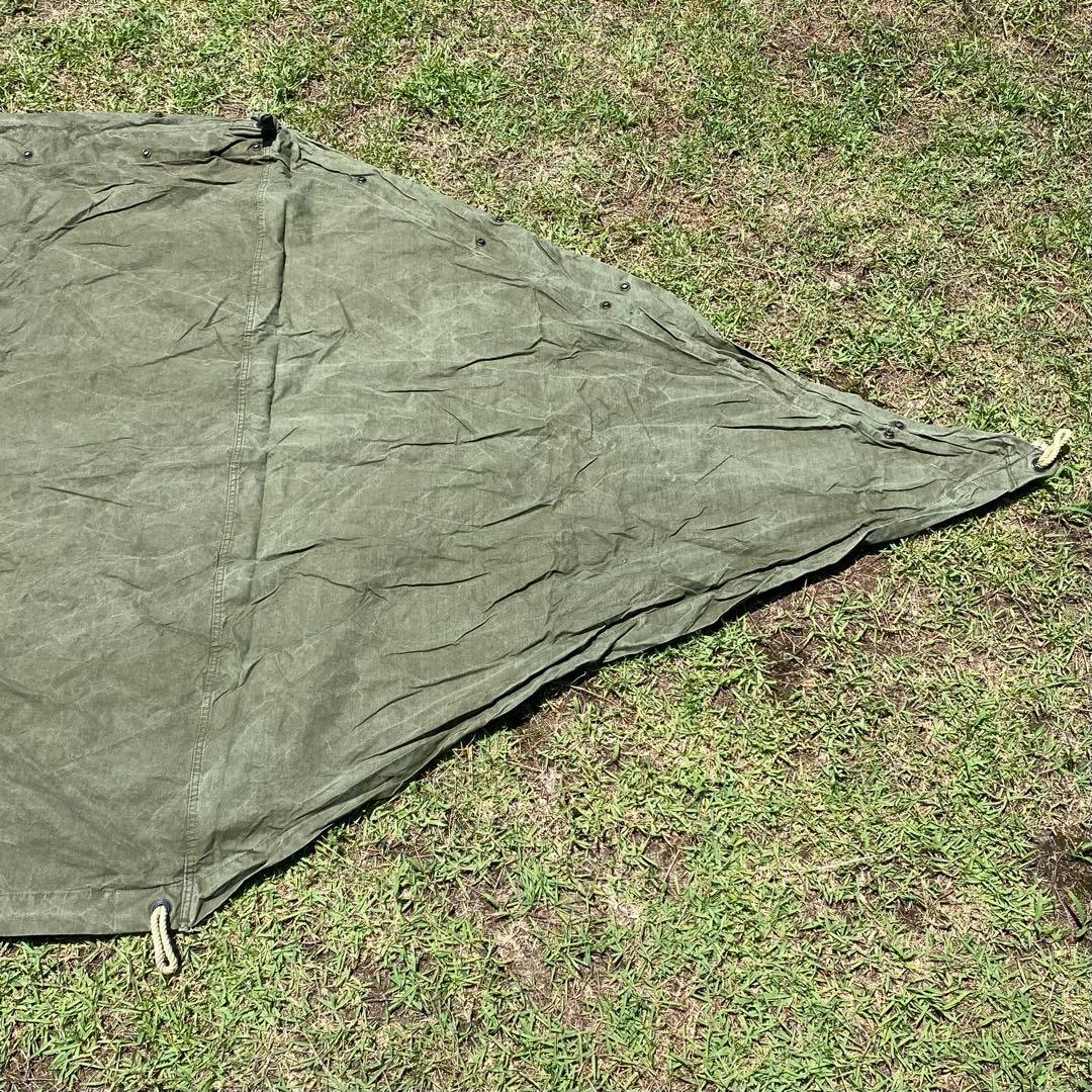 USパップテント⑫　アメリカ軍　軍幕　ハーフシェルター２枚　ポール・ペグセット