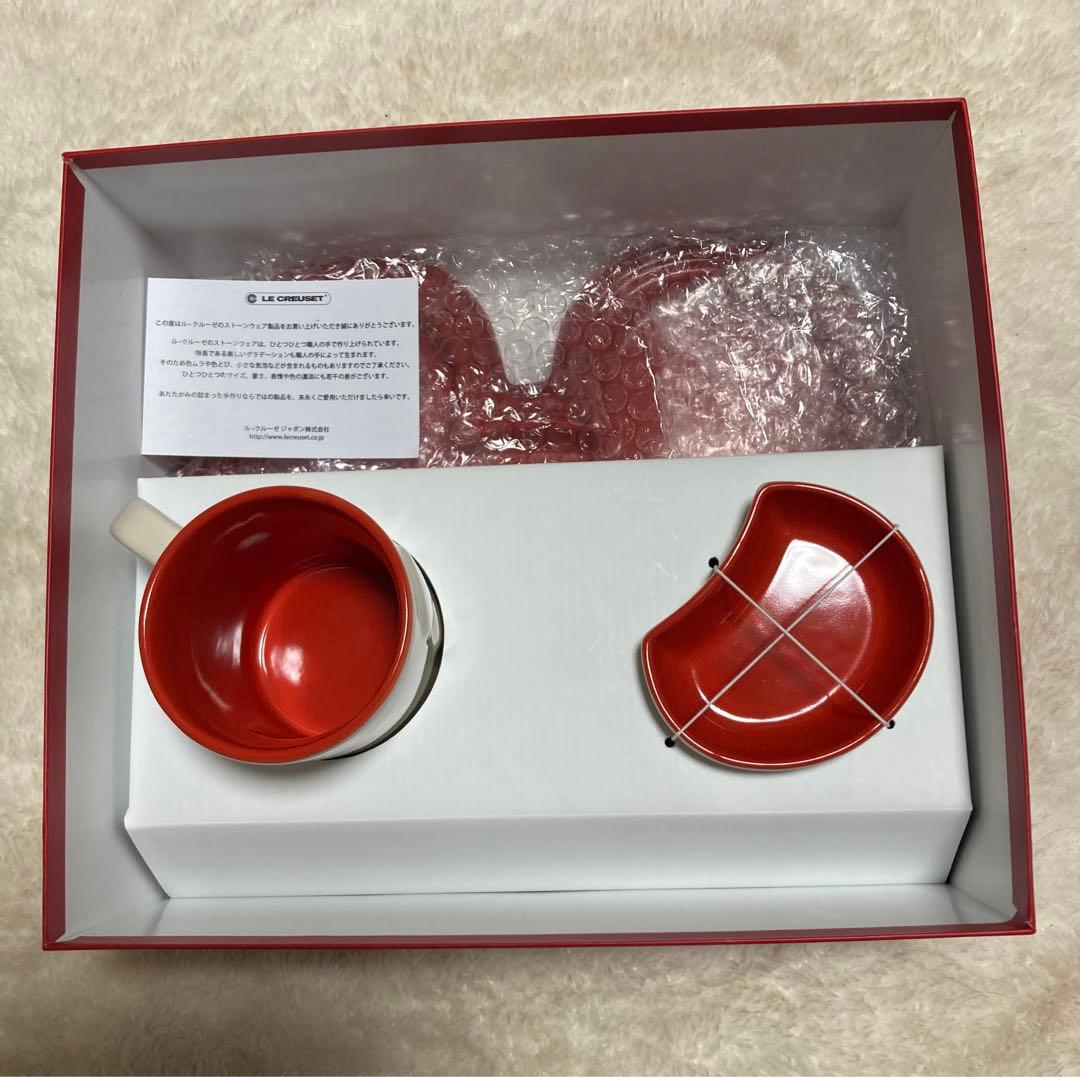 ・未使用・希少・ルクルーゼ ・ミッキーマウス・TABLEWARE SET・レッド