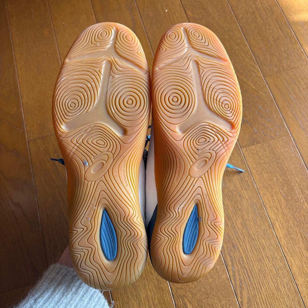 asics バドミントンシューズ グレー/ブルー 24.5cm
