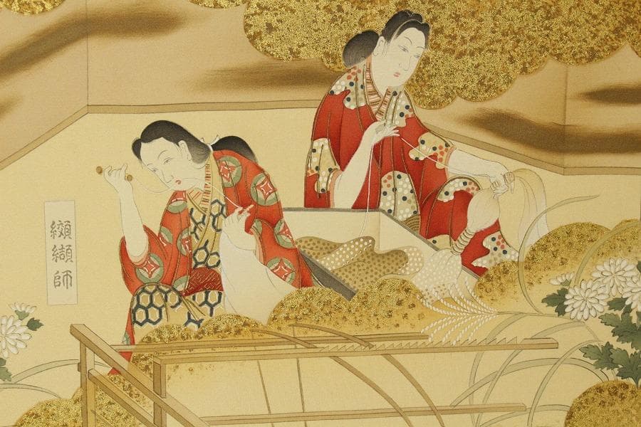 京都友禅染「染織の図」飯田耕作 藤工業所 制作(K-YC633)