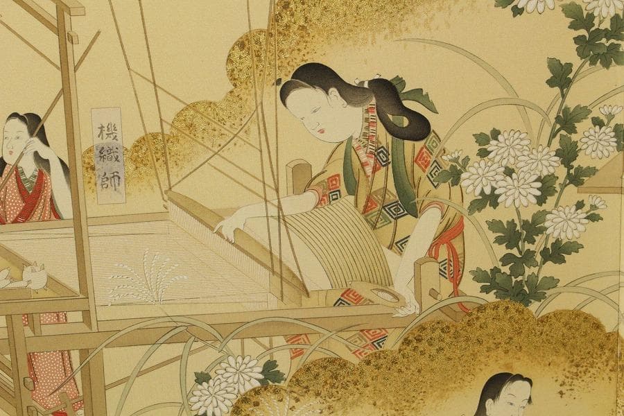 京都友禅染「染織の図」飯田耕作 藤工業所 制作(K-YC633)