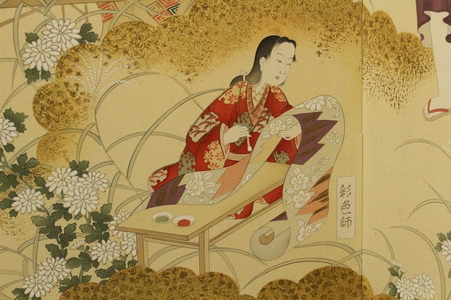 京都友禅染「染織の図」飯田耕作 藤工業所 制作(K-YC633)