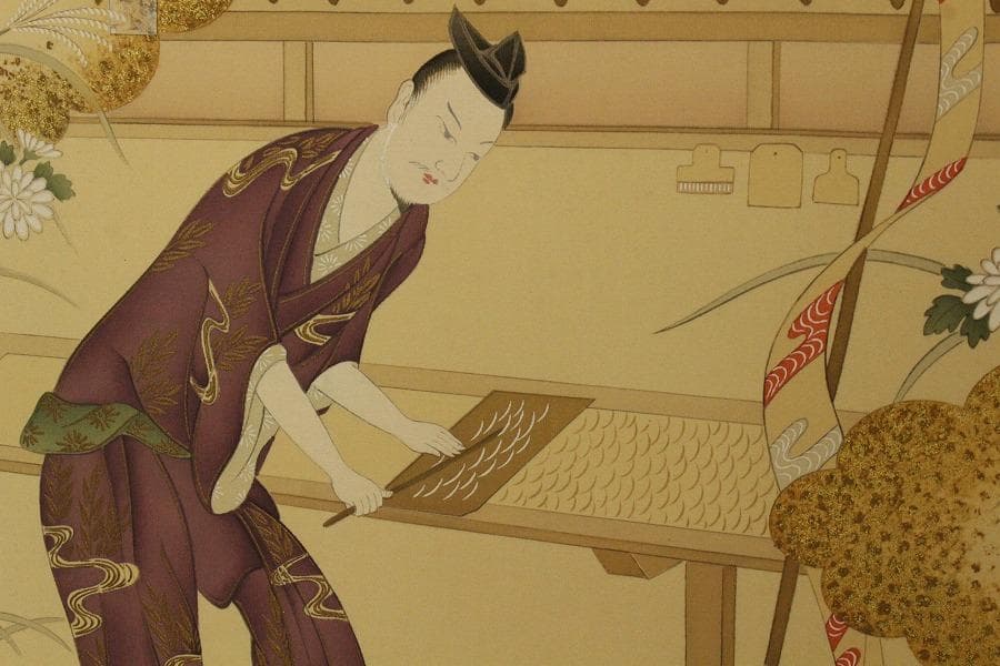 京都友禅染「染織の図」飯田耕作 藤工業所 制作(K-YC633)