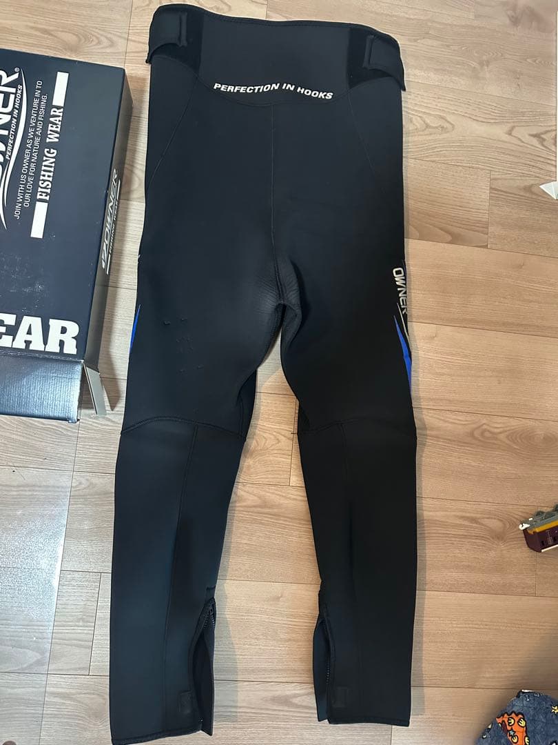 【美品】 OWNER フィッシング用タイツ 黒/青