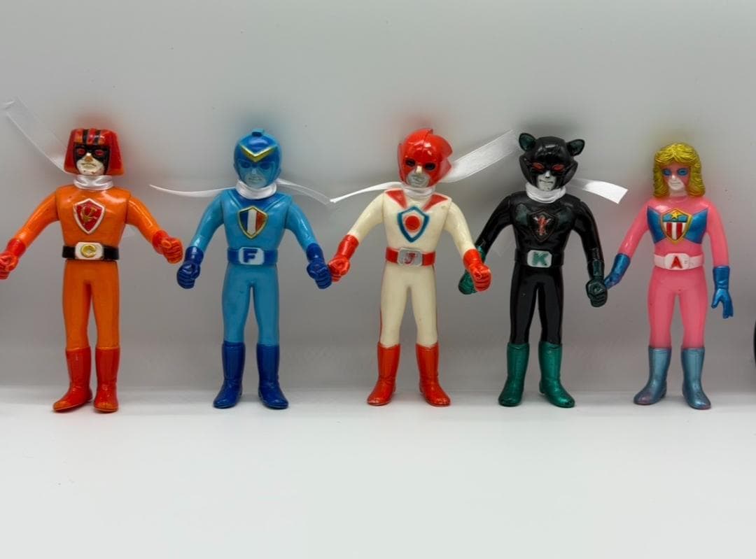 【当時物】バトルフィーバーJ ポピー ソフビ 5体セット 昭和レトロ 特撮