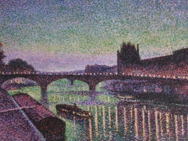 マクシミリアン・リュス、ルーヴルとカルーゼル橋、夜の効果、希少な画集より