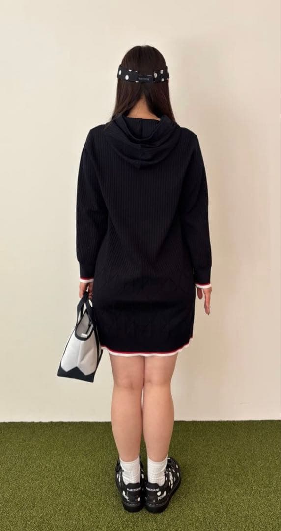 超美品☆PEARLY GATES ポリエステルアーンmmフーディニットワンピース