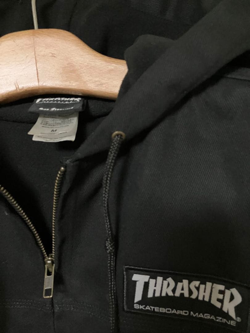 Thrasher ブラック フルジップフード付きジャケット Mサイズ