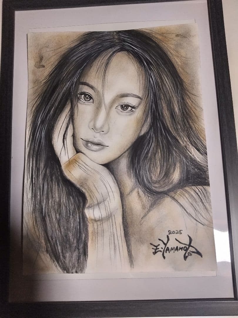 裸婦、美人画、絵画4F瞳の先、山本英二、真作、肉筆、新品額縁、高塚省吾、森本草介