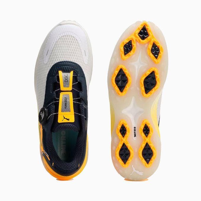 Puma ゴルフシューズ DISC SYSTEM ホワイト/ネイビー/イエロー