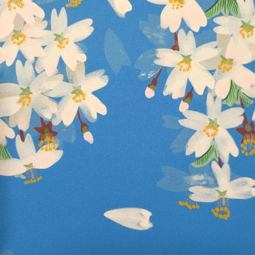 中島千波 枝垂れ桜 シルクスクリーン 版画 額装品 限定品 美品 満開 さくら