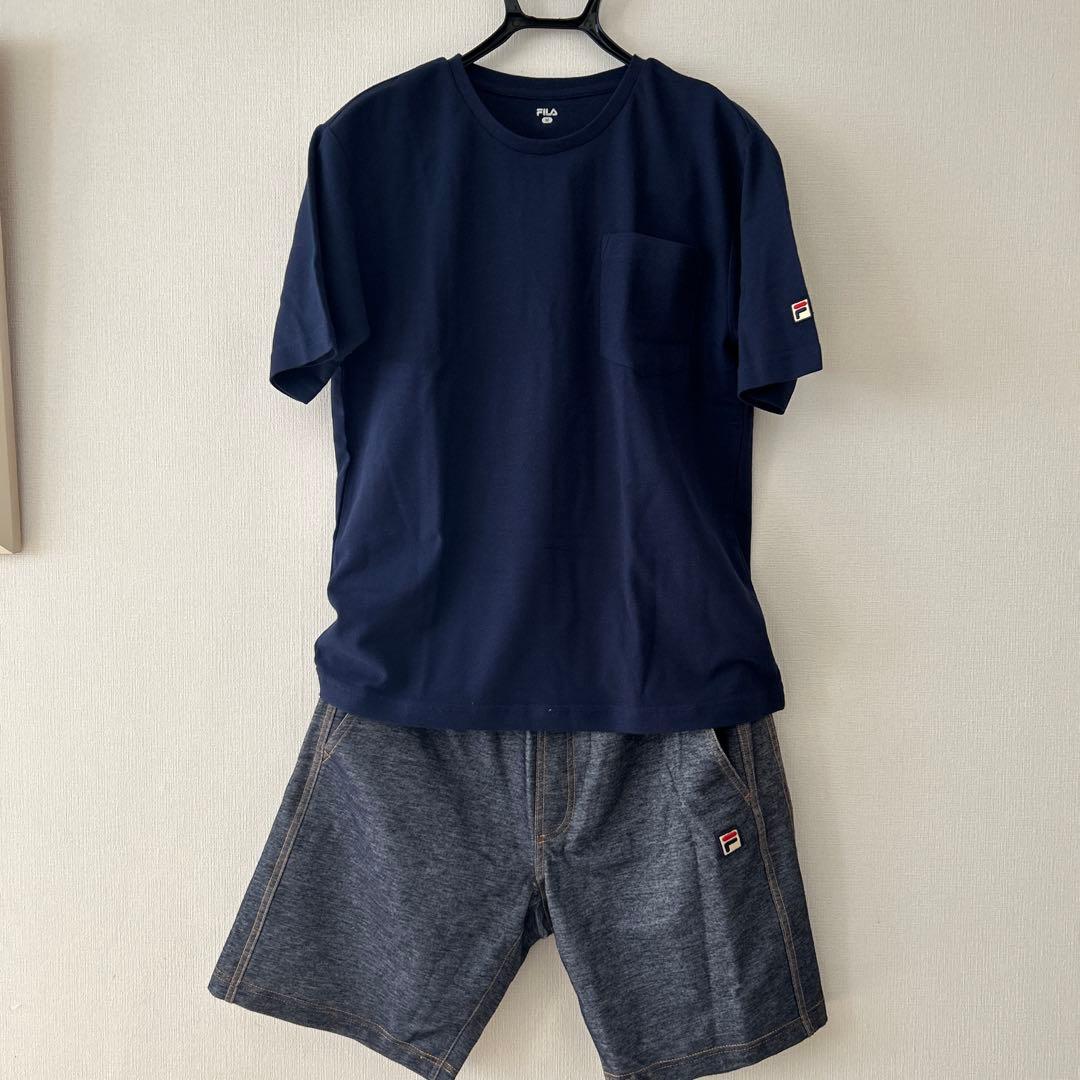 FILAテニス デニム調パンツ 未使用ネイビーメンズM