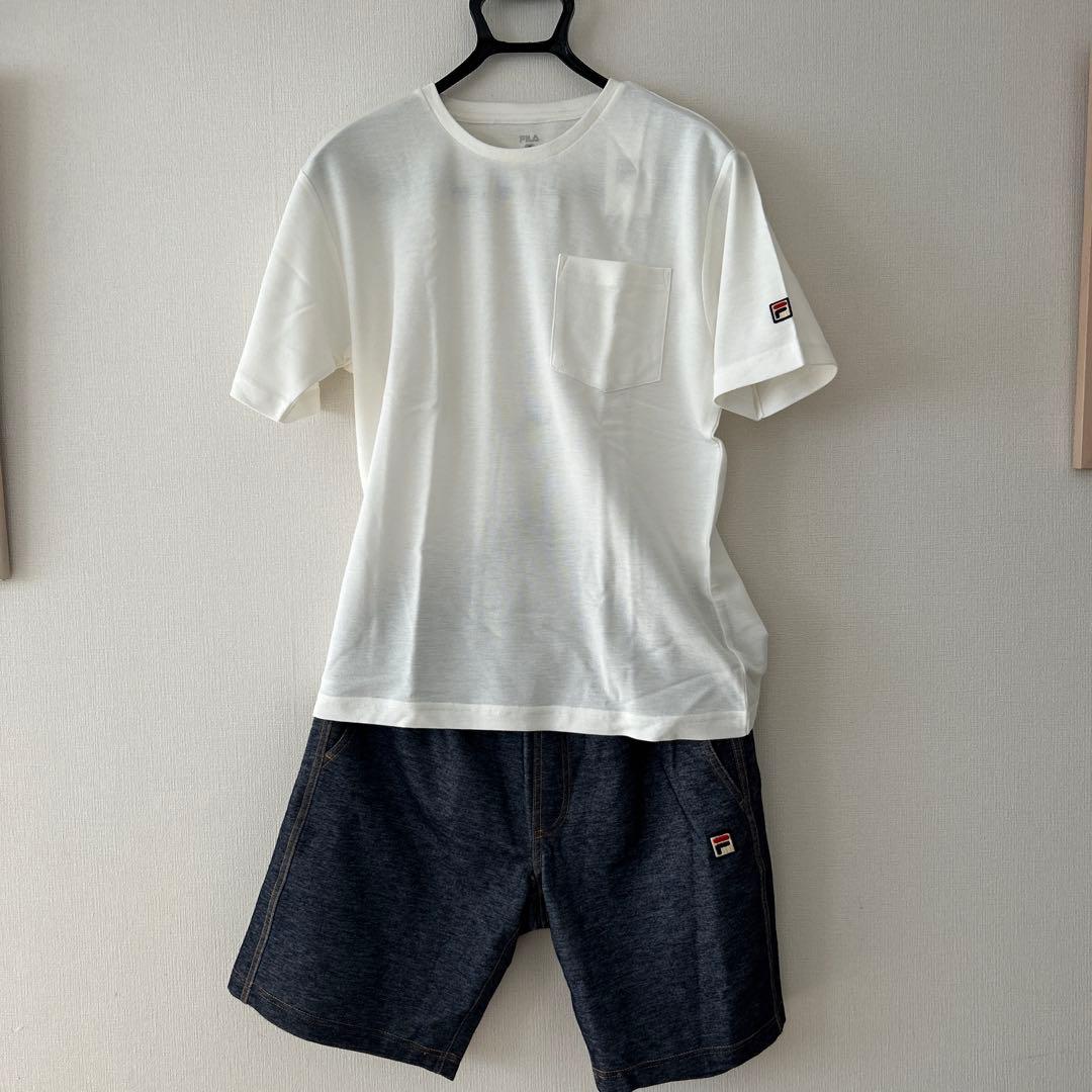 FILAテニス デニム調パンツ 未使用ネイビーメンズM
