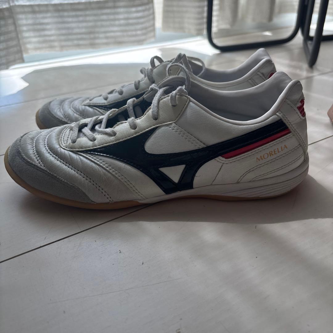 Mizuno モレリア　23.0cm フットサルシューズ ホワイト/ネイビー