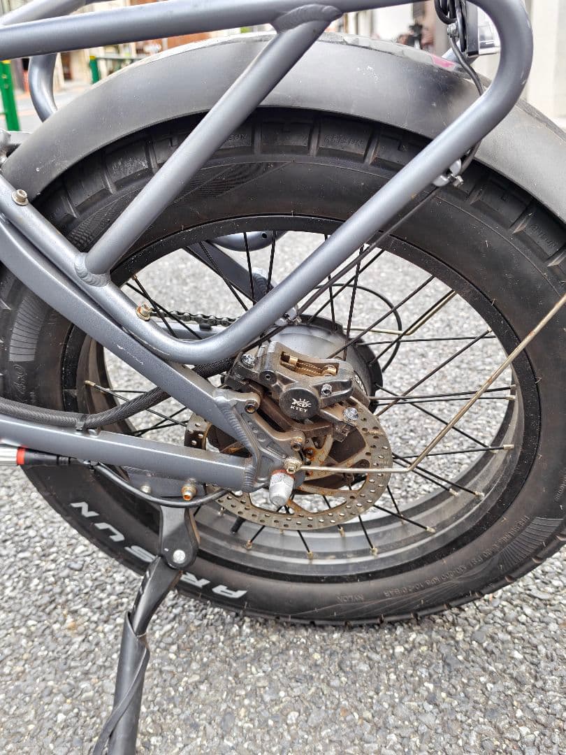折りたたみ 電動アシスト自転車 ファットタイヤ グレー
