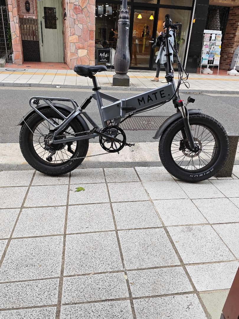 折りたたみ 電動アシスト自転車 ファットタイヤ グレー