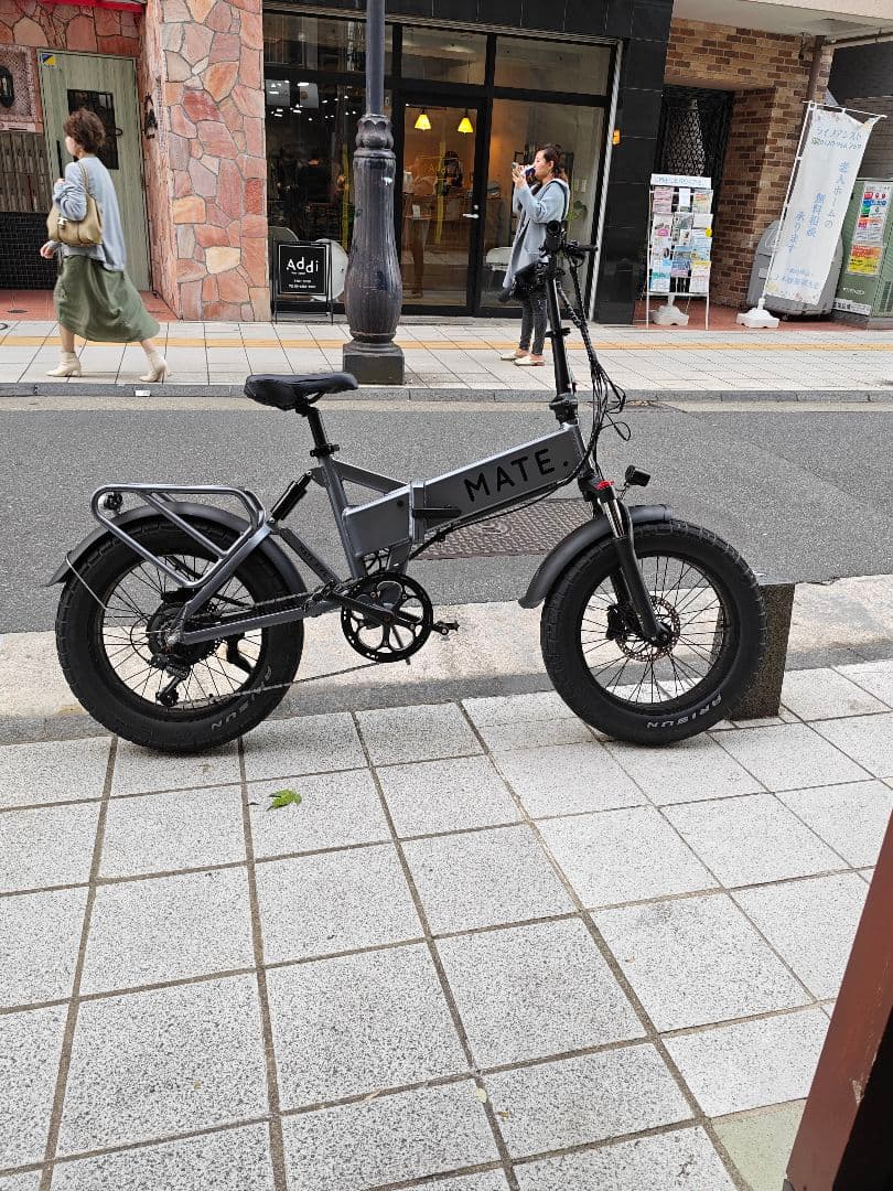 折りたたみ 電動アシスト自転車 ファットタイヤ グレー