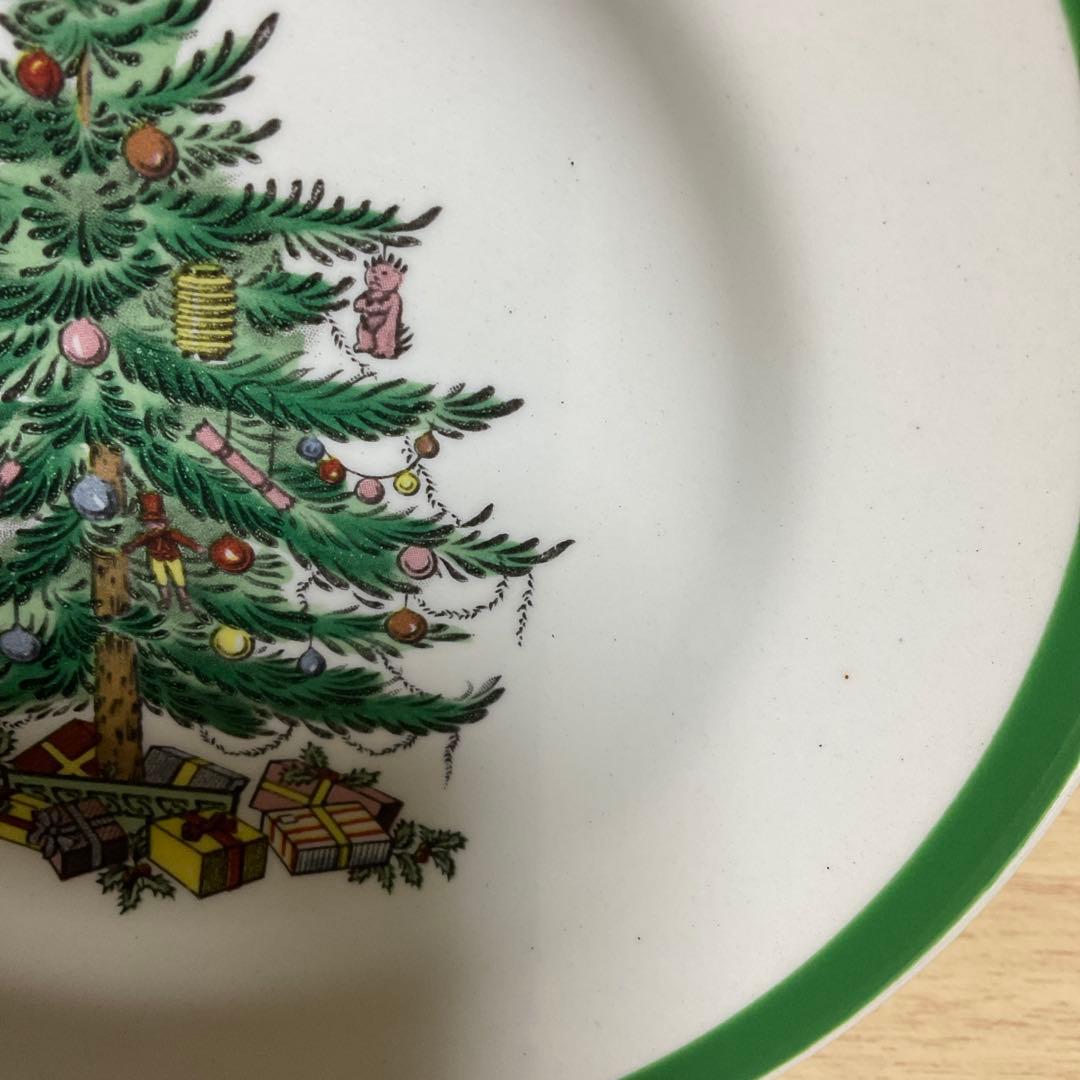 イギリス　スポード　クリスマスツリー　約16.5cmプレート　⑤ 2枚セット
