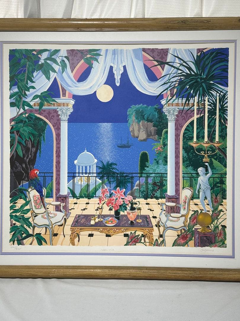 ♦️真作　有名作家作品　大型サイズ版画　月光　ア-ト美術品　インテリア　資産価値大
