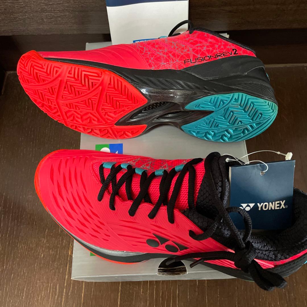 メンズYONEX パワークッション02 テニスシューズ レッド26センチ