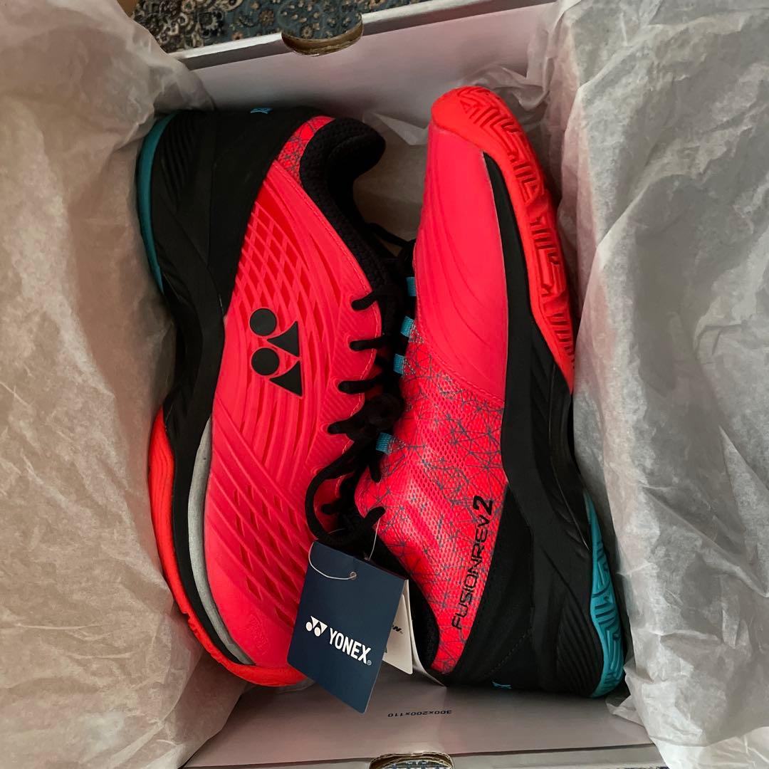 メンズYONEX パワークッション02 テニスシューズ レッド26センチ