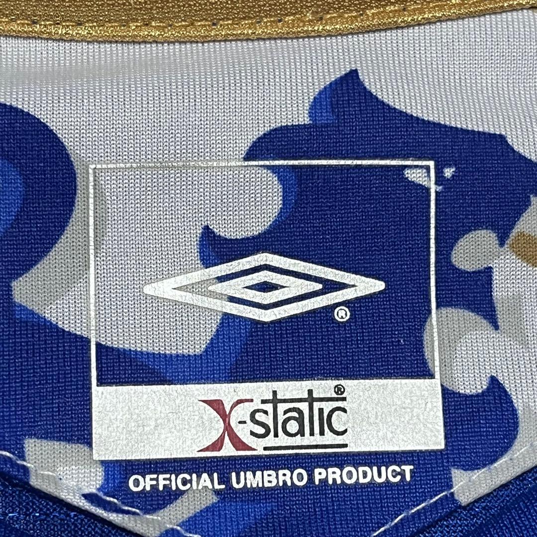 【美品】100周年CHELSEA ENGLAND 青 L ゲームシャツUMBRO