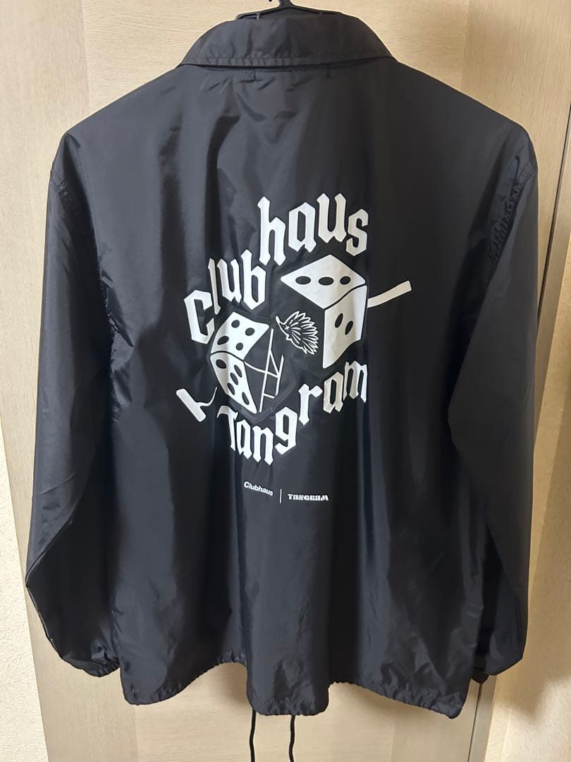 CLUBHAUS × TANGRAM コラボ　ナイロンコーチジャケット　黒　L