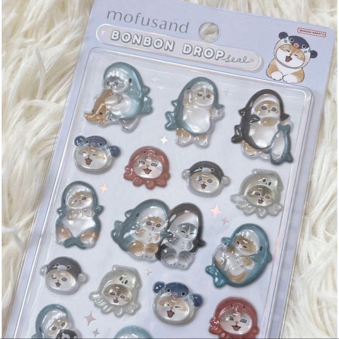 【正規品】ボンボンドロップシール　モフサンド　A さめにゃん
