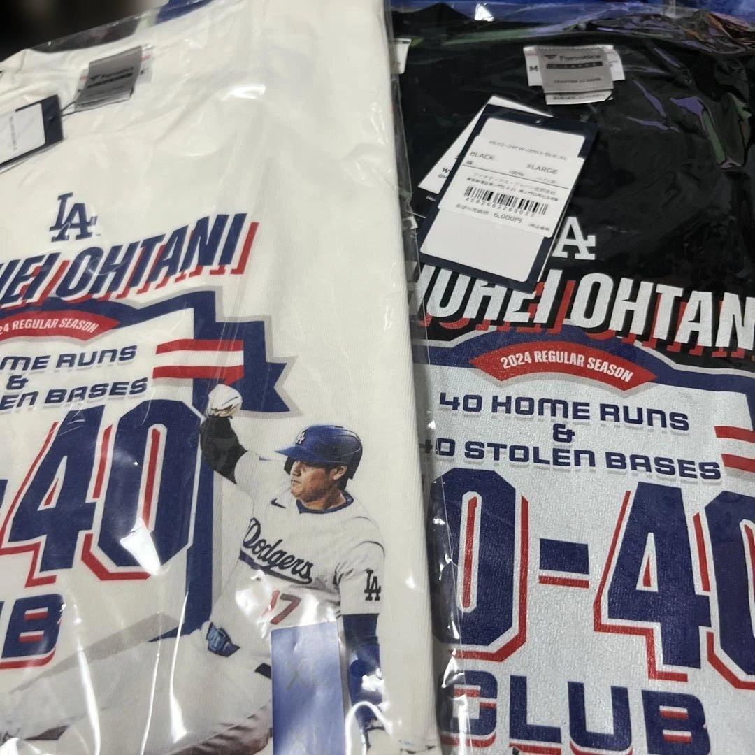 SHOHEI OHTANI 大谷翔平40-40 記念Tシャツ（白・黒）