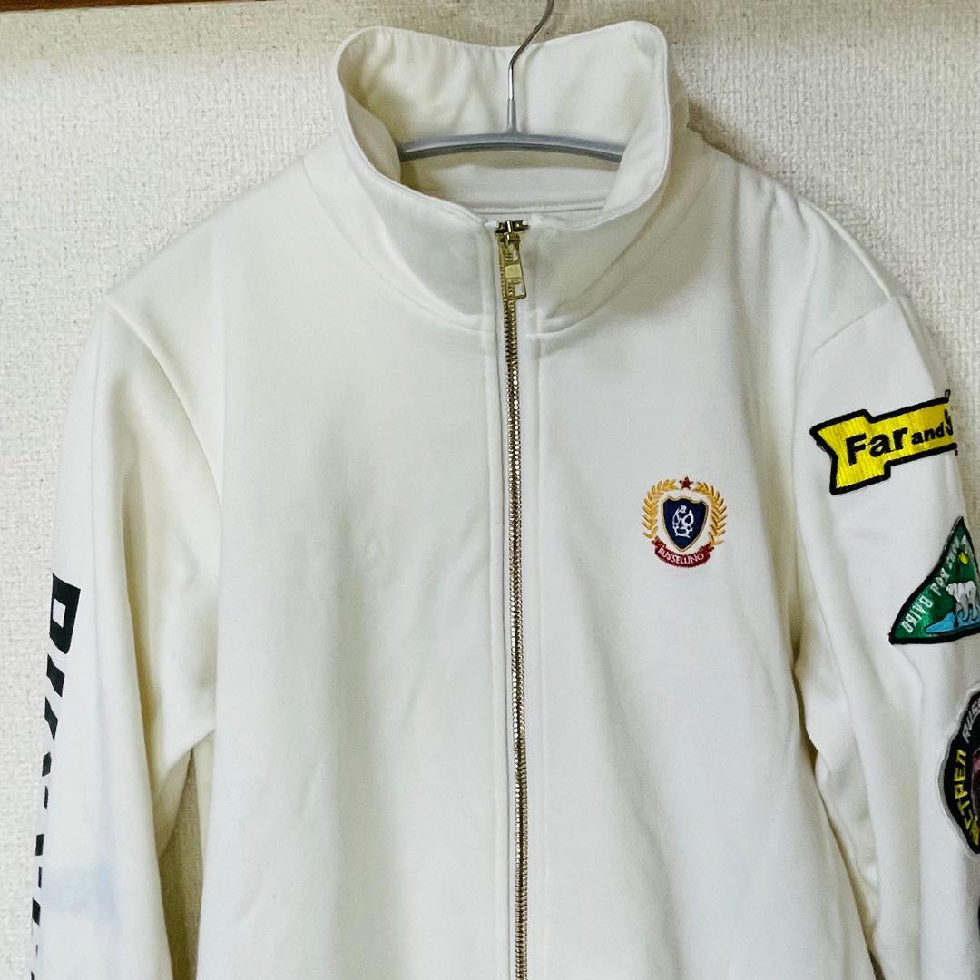 ラッセルノ　ジャケット　スウェット　ゴルフウェア　ワッペン　白　サイズ1(M)